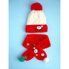 2Pcs Red Santa Christmas Themed Winter Cap Beanie With Matching Long Style Neck Muffler | 3-10 Years