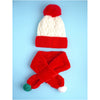 2Pcs Red Santa Christmas Themed Winter Cap Beanie With Matching Long Style Neck Muffler | 3-10 Years