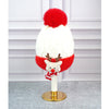 2Pcs White, Red Nose Reindeer Themed Winter Cap Beanie With Matching Long Style Neck Muffler | 3-10 Years