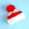 2Pcs White, Red Nose Reindeer Themed Winter Cap Beanie With Matching Long Style Neck Muffler | 3-10 Years