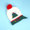 2Pcs White & Red Tree Christmas Themed Winter Cap Beanie With Matching Long Style Neck Muffler | 3-10 Years