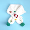 2Pcs White Santa Christmas Themed Winter Cap Beanie With Matching Long Style Neck Muffler | 3-10 Years