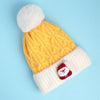 2Pcs Yellow Santa Christmas Themed Winter Cap Beanie With Matching Long Style Neck Muffler | 3-10 Years