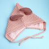 Peach Baby Horns Knitted Soft Woolen Winter Cap With Tie Up | 6-18 Months