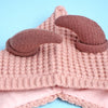 Peach Baby Horns Knitted Soft Woolen Winter Cap With Tie Up | 6-18 Months
