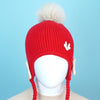 Red Butterfly Knitted Soft Woolen Winter Cap With Tie Up | 6-18 Months