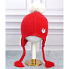Red Butterfly Knitted Soft Woolen Winter Cap With Tie Up | 6-18 Months