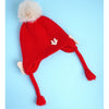 Red Butterfly Knitted Soft Woolen Winter Cap With Tie Up | 6-18 Months