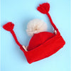 Red Butterfly Knitted Soft Woolen Winter Cap With Tie Up | 6-18 Months