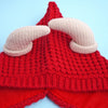 Red Baby Horns Knitted Soft Woolen Winter Cap With Tie Up | 6-18 Months