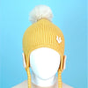 Yellow Butterfly Knitted Soft Woolen Winter Cap With Tie Up | 6-18 Months