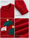 Red Christmas 2 Tree & Santa Knitted Winter Cardigan, Christmas Sweater for Kids