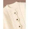 Cream Furry 3 flower Kintted Cardigan