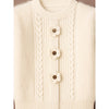 Cream Furry 3 flower Kintted Cardigan
