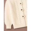 Cream Furry 3 flower Kintted Cardigan