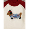 Cream & Red Dachshund Knitted Winter Cardigan