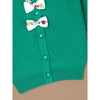 Green Knited Dual Bow Cardigan
