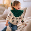 Green Ruffle Neck Floral Cardigan