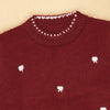 Maroon Mini Bows Knitted Cardigan