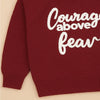 Maroon Courage Above Fear Cardigan