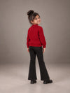 Maroon Cable-Knit Winter Cardigan, Christmas Sweater for Kids