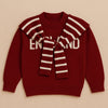 Maroon White Cardigan with Muffler