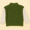 Olive Letter “M” Cable-Knit Cardigan