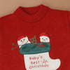 Red Christmas Stocking Snowman Knitted Cardigan
