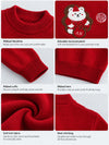 Red White Bear Knitted Winter Cardigan, Christmas Sweater for Kids