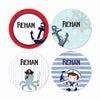 Round waterproof name labels - Little Sailor