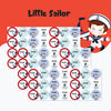 Round waterproof name labels - Little Sailor