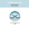 Healthy Meal Suction Plate with Dividers Set | Aqua/Aqua
