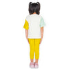 Coral Dream  T-shirt with Mustard Ripple Leggings Set
