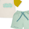 Coral Dream T-shirt with Aqua Shorts Unisex Set