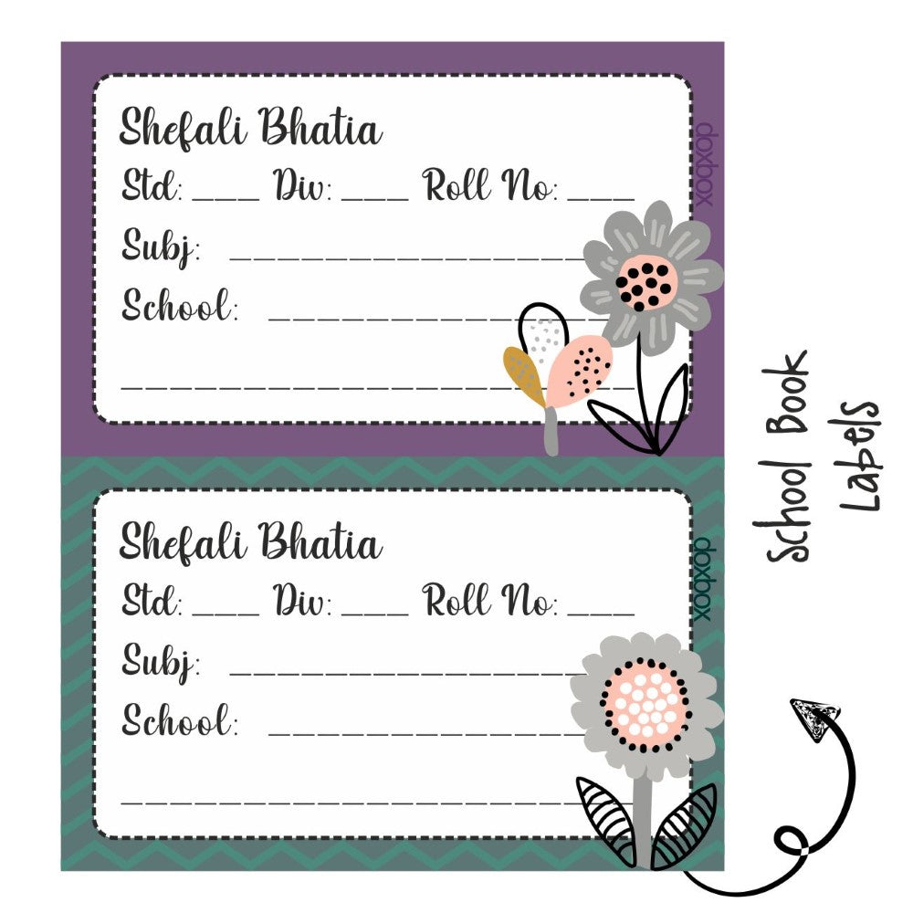 Personalised School Book Labels | Fancy Flower – mumma.com