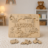 Personalised Wooden Name Puzzle- Construction Site