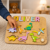Personalised Wooden Name Puzzle- Dinosaurs