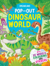 Pop-Out Dinosaurs World- With 3D Models Colouring Stickers