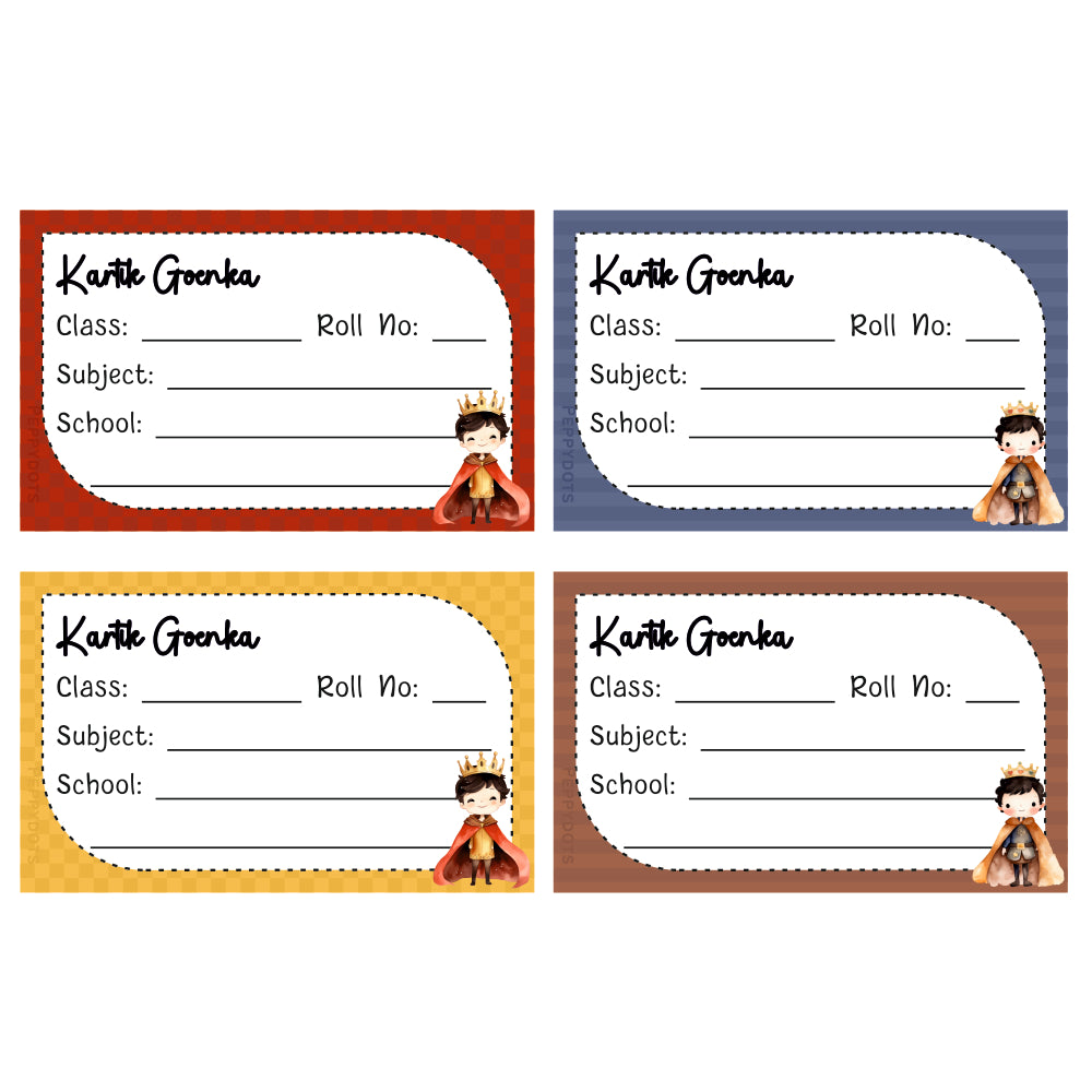 Personalised School Book Label - Prince – mumma.com