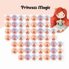 Round waterproof name labels - Princess Magic