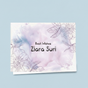 Personalised Gift Notecards | Purple Powder Flower