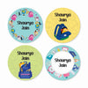 Round waterproof name labels - School Time