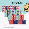 Mixed Waterproof Labels for Kids - Tiny Tails