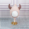 Peach Baby Horns Knitted Soft Woolen Winter Cap With Tie Up | 6-18 Months