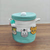 Jute Cotton Storage Basket with Lid | Teal & Wild