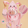 Baby Pink Rabbit Theme All Over Jumpsuit / Playsuit Raincoat for Kids - Little Surprise BoxBaby Pink Rabbit Theme All Over Jumpsuit / Playsuit Raincoat for Kids