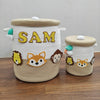 Jute Cotton Storage Basket with Lid | Safari Snuggles
