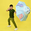 Blue Dino, Unique Spanish Patio Style Kids Umbrella, 5-12 years, Blue - Little Surprise BoxBlue Dino, Unique Spanish Patio Style Kids Umbrella, 5-12 years, Blue