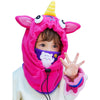 Bright Pink Uni Fleece Winter Cap covering Mouth, Neck and Head - Little Surprise BoxBright Pink Uni Fleece Winter Cap covering Mouth, Neck and Head