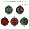 16 Pcs Red, Green & Gold Theme Balls Christmas Tree Ornaments